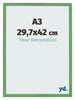 Marco de Fotos 29 7x42 cm A3 Verde MDF Bologna Delantera Tamano | Yourdecoration.es