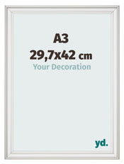 Marco de Fotos 29 7x42cm A3 Blanco Barrido MDF Lazio Delantera Tamano | Yourdecoration.es