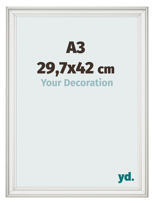 Marco de Fotos 29 7x42cm A3 Blanco Barrido MDF Lazio Delantera Tamano | Yourdecoration.es