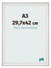 Marco de Fotos 29 7x42cm A3 Blanco Barrido MDF Lazio Delantera Tamano | Yourdecoration.es