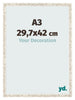 Marco de Fotos 29 7x42cm A3 Blanco Vintage MDF Bologna Delantera Tamano | Yourdecoration.es
