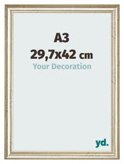 Marco de Fotos 29 7x42cm A3 Brillo Metalico MDF Lazio Delantera Tamano | Yourdecoration.es