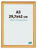 Marco de Fotos 29 7x42cm A3 Dorado Matte MDF Lazio Delantera Tamano | Yourdecoration.es