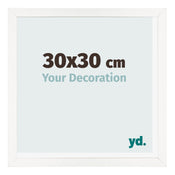 Marco de Fotos 30x30 cm Blanco Brillante MDF Bologna Delantera Tamano | Yourdecoration.es