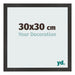Marco de Fotos 30x30 cm Negro Mate MDF Bologna Delantera Tamano | Yourdecoration.es