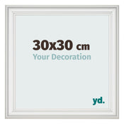 Marco de Fotos 30x30cm Blanco Barrido MDF Lazio Delantera Tamano | Yourdecoration.es