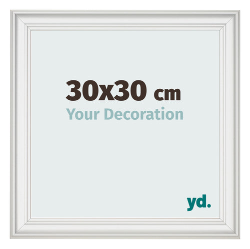 Marco de Fotos 30x30cm Blanco Barrido MDF Lazio Delantera Tamano | Yourdecoration.es