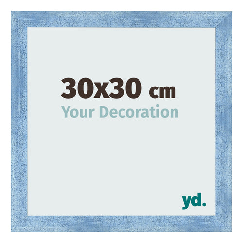 Marco de Fotos 30x30cm Claro Azul Barrido MDF Pisa Delantera Tamano | Yourdecoration.es