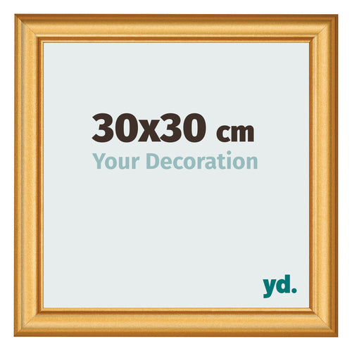 Marco de Fotos 30x30cm Dorado Matte MDF Lazio Delantera Tamano | Yourdecoration.es