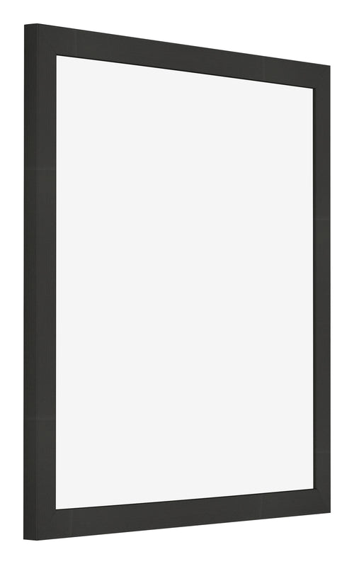 Marco de Fotos 30x30cm Negro Grano De Madera MDF Bologna Delantera Oblicuo | Yourdecoration.es