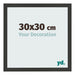 Marco de Fotos 30x30cm Negro Grano De Madera MDF Bologna Delantera Tamano | Yourdecoration.es