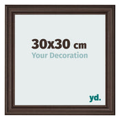 Marco de Fotos 30x30cm Roble Oscuro MDF Lazio Delantera Tamano | Yourdecoration.es