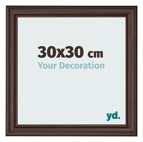 Marco de Fotos 30x30cm Roble Oscuro MDF Lazio Delantera Tamano | Yourdecoration.es