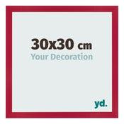 Marco de Fotos 30x30cm Rojo MDF Bologna Delantera Tamano | Yourdecoration.es