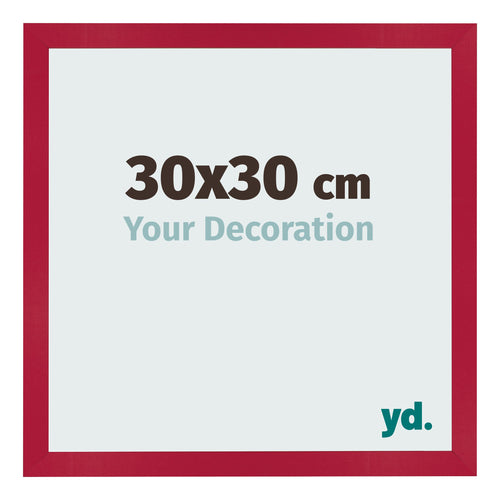 Marco de Fotos 30x30cm Rojo MDF Bologna Delantera Tamano | Yourdecoration.es