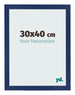 Marco de Fotos 30x40cm Azul Oscuro Barrido MDF Bologna Delantera Tamano | Yourdecoration.es