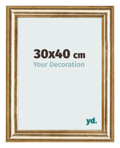 Marco de Fotos 30x40cm Dorado Antiguo MDF Lazio Delantera Tamano | Yourdecoration.es