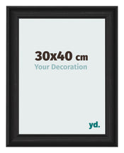 Marco de Fotos 30x40cm Negro Grano De Madera MDF Lazio Delantera Tamano | Yourdecoration.es