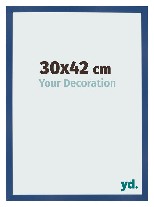 Marco de Fotos 30x42 cm Azul Oscuro MDF Bologna Delantera Tamano | Yourdecoration.es