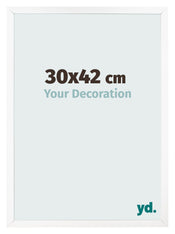 Marco de Fotos 30x42 cm Blanco Mate MDF Bologna Delantera Tamano | Yourdecoration.es
