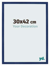 Marco de Fotos 30x42cm Azul Oscuro Barrido MDF Bologna Delantera Tamano | Yourdecoration.es
