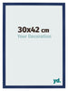 Marco de Fotos 30x42cm Azul Oscuro Barrido MDF Bologna Delantera Tamano | Yourdecoration.es