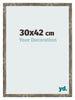 Marco de Fotos 30x42cm Azul Y Dorado Fusionado MDF Bologna Delantera Tamano | Yourdecoration.es