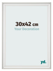 Marco de Fotos 30x42cm Blanco Barrido MDF Lazio Delantera Tamano | Yourdecoration.es