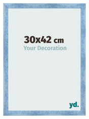 Marco de Fotos 30x42cm Claro Azul Barrido MDF Pisa Delantera Tamano | Yourdecoration.es