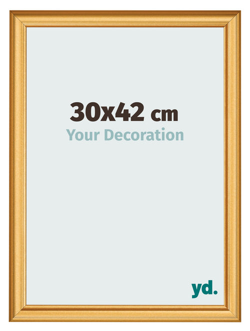 Marco de Fotos 30x42cm Dorado Matte MDF Lazio Delantera Tamano | Yourdecoration.es