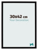 Marco de Fotos 30x42cm Negro Brillante MDF Bologna Delantera Tamano | Yourdecoration.es