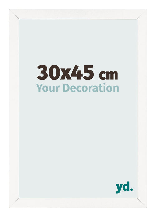 Marco de Fotos 30x45 cm Blanco Brillante MDF Bologna Delantera Tamano | Yourdecoration.es