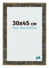 Marco de Fotos 30x45cm Azul Y Dorado Fusionado MDF Pisa Delantera Tamano | Yourdecoration.es