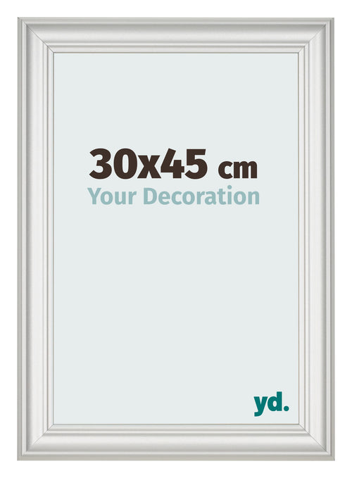 Marco de Fotos 30x45cm Blanco Barrido MDF Lazio Delantera Tamano | Yourdecoration.es