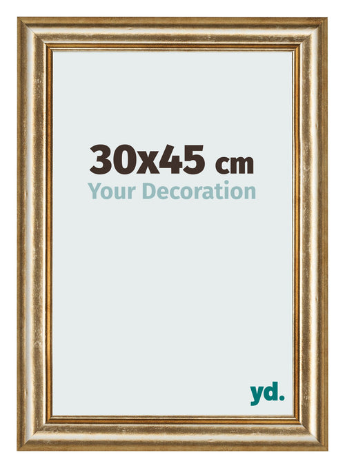 Marco de Fotos 30x45cm Dorado Antiguo MDF Lazio Delantera Tamano | Yourdecoration.es
