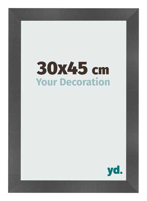 Marco de Fotos 30x45cm Negro Plateado Pulido MDF Pisa Delantera Tamano | Yourdecoration.es