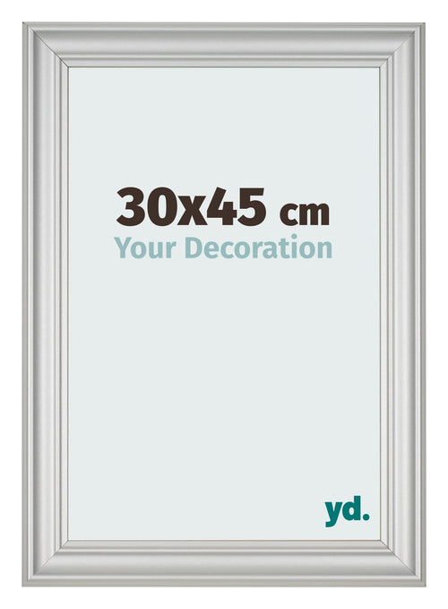 Marco de Fotos 30x45cm Plateado Mate MDF Lazio Delantera Tamano | Yourdecoration.es