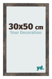 Marco de Fotos 30x50 cm Metal Oxidado MDF Bologna Delantera Tamano | Yourdecoration.es