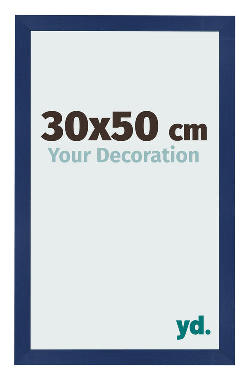 Marco de Fotos 30x50cm Azul Oscuro Barrido MDF Bologna Delantera Tamano | Yourdecoration.es