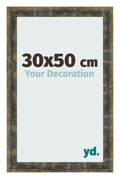 Marco de Fotos 30x50cm Azul Y Dorado Fusionado MDF Pisa Delantera Tamano | Yourdecoration.es