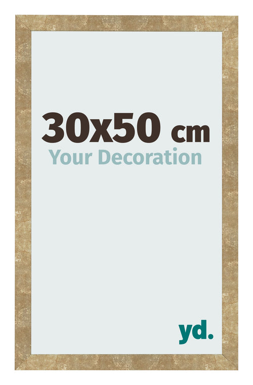 Marco de Fotos 30x50cm Dorado Antiguo MDF Bologna Delantera Tamano | Yourdecoration.es