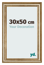 Marco de Fotos 30x50cm Dorado Antiguo MDF Lazio Delantera Tamano | Yourdecoration.es