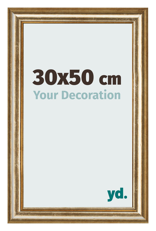 Marco de Fotos 30x50cm Dorado Antiguo MDF Lazio Delantera Tamano | Yourdecoration.es