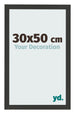 Marco de Fotos 30x50cm Negro Grano De Madera MDF Bologna Delantera Tamano | Yourdecoration.es