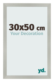 Marco de Fotos 30x50cm Plateado Mate MDF Bologna Delantera Tamano | Yourdecoration.es