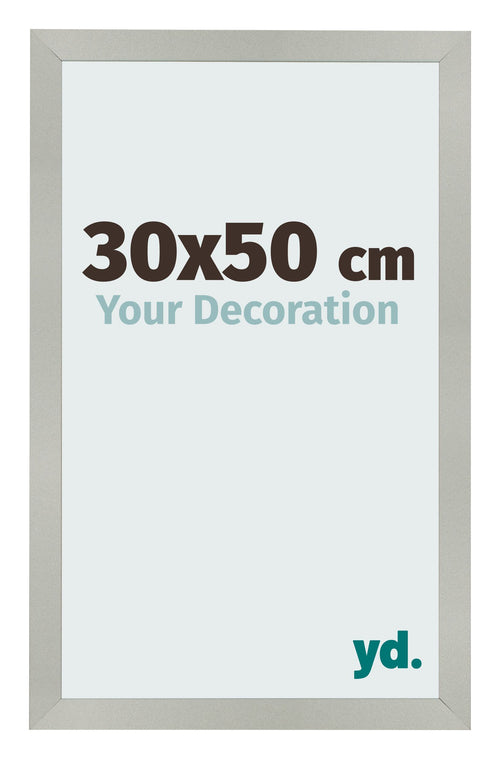 Marco de Fotos 30x50cm Plateado Mate MDF Bologna Delantera Tamano | Yourdecoration.es