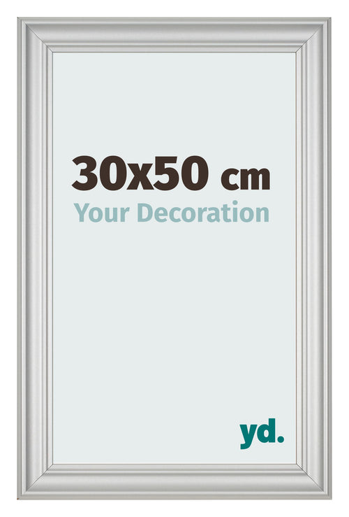Marco de Fotos 30x50cm Plateado Mate MDF Lazio Delantera Tamano | Yourdecoration.es