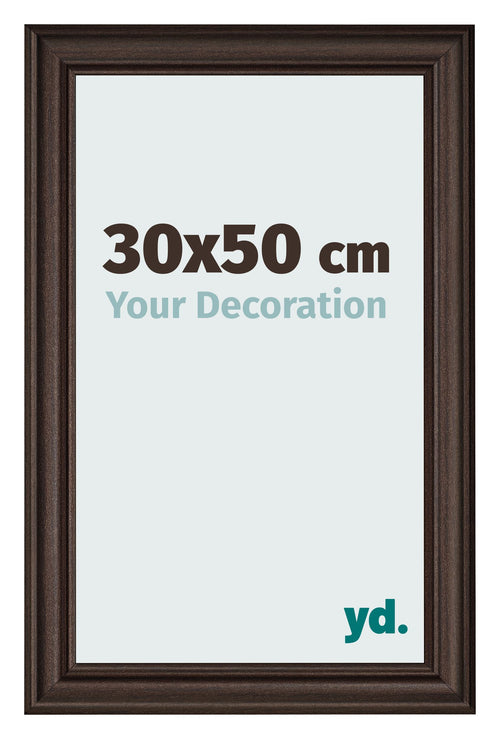 Marco de Fotos 30x50cm Roble Oscuro MDF Lazio Delantera Tamano | Yourdecoration.es