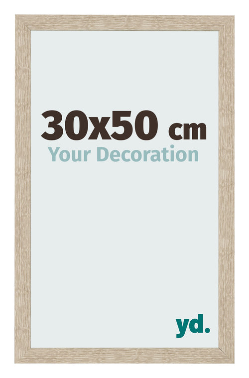 Marco de Fotos 30x50cm Roble Sonoma MDF Bologna Delantera Tamano | Yourdecoration.es