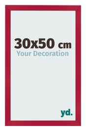 Marco de Fotos 30x50cm Rojo MDF Bologna Delantera Tamano | Yourdecoration.es